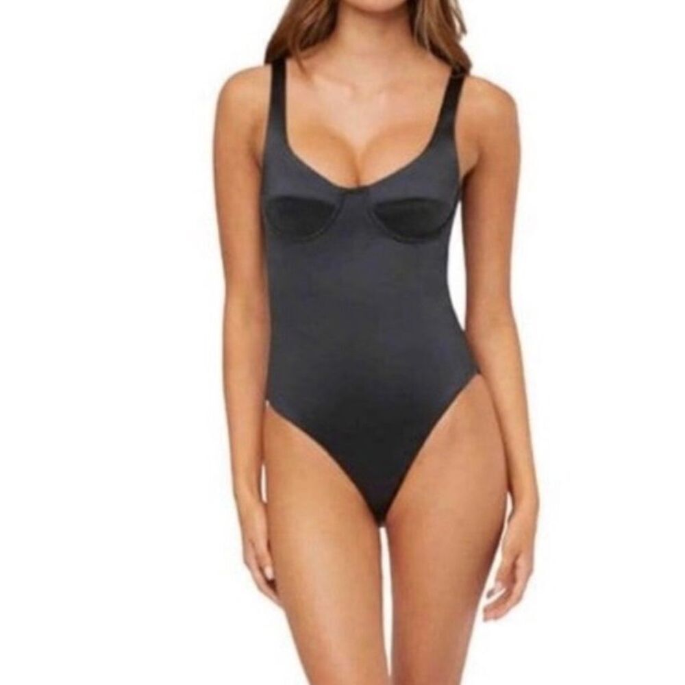 WeWoreWhat Scoop Underwire One-Piece Swimsuit | Black in Large